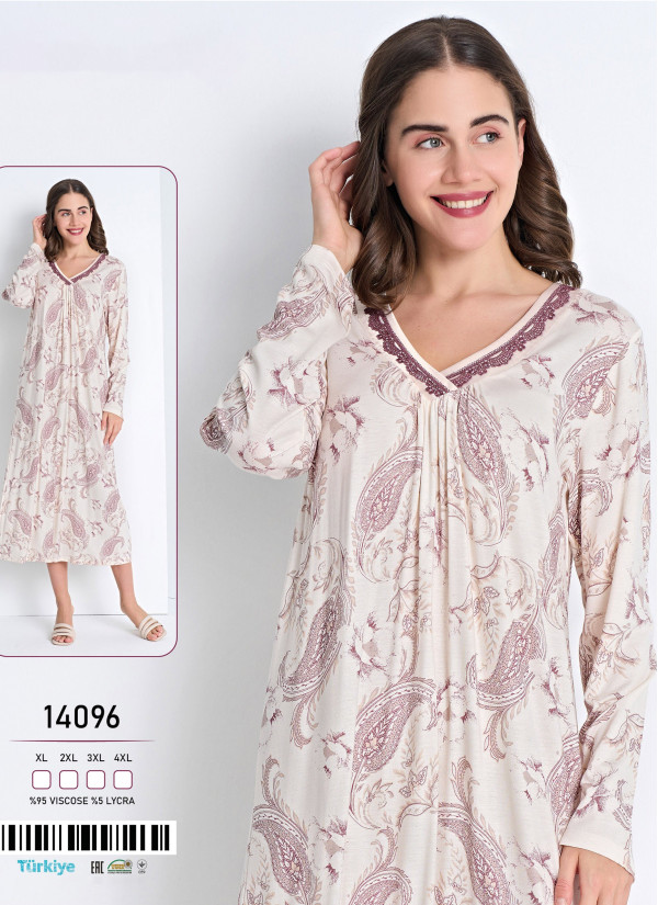 Caroline 14096 Nightdress (XL+2XL+3XL+4XL) — direct Turkish factory supply