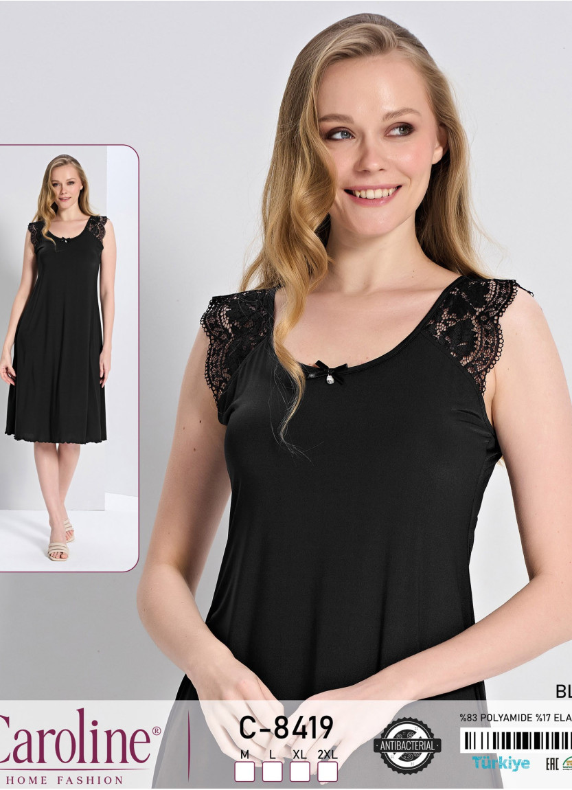 Caroline C-8419 Оптом Турция Фабрика Ночная Сорочка M+L+XL+2XL Antibacterial Caroline Купить Оптом с Турции