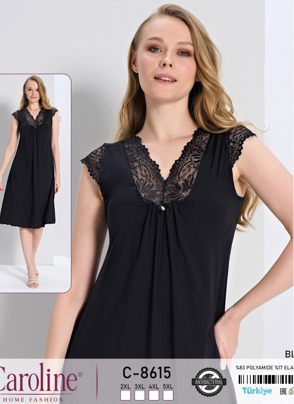 Caroline C-8615 Nightdress (2XL+3XL+4XL+5XL) — Turkish textile wholesale