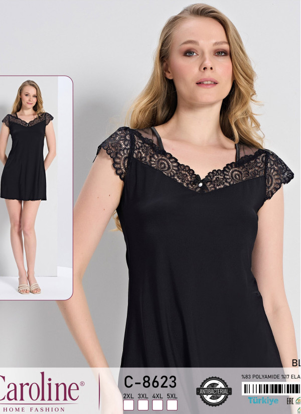 Caroline C-8623 Nightdress (2XL+3XL+4XL+5XL) — factory-direct from Turkey
