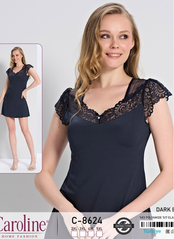 Caroline C-8624 Nightdress (2XL+3XL+4XL+5XL) — Turkish textile wholesale