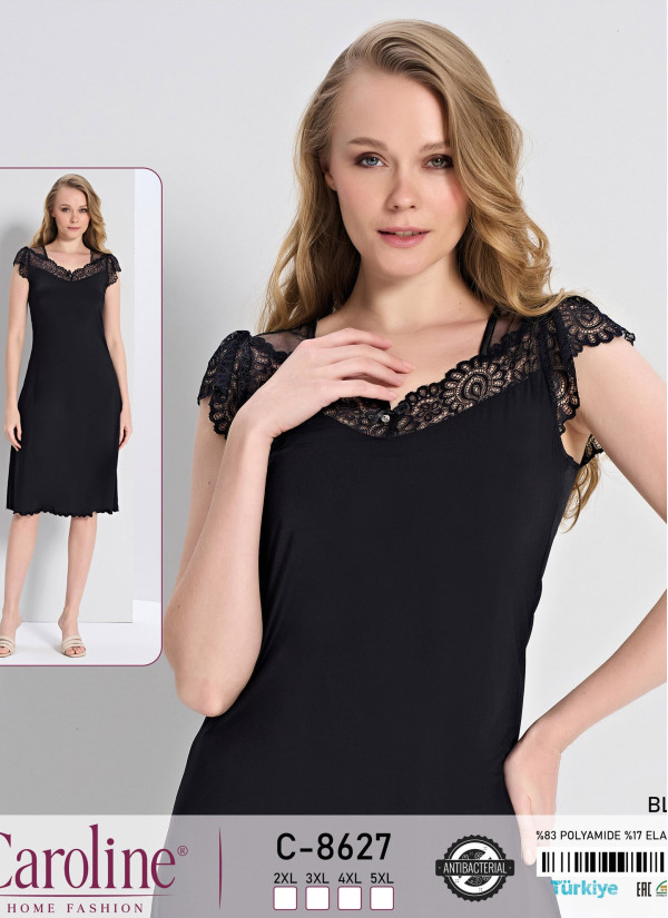 Caroline C-8627 Nightdress (2XL+3XL+4XL+5XL) — direct Turkish factory supply