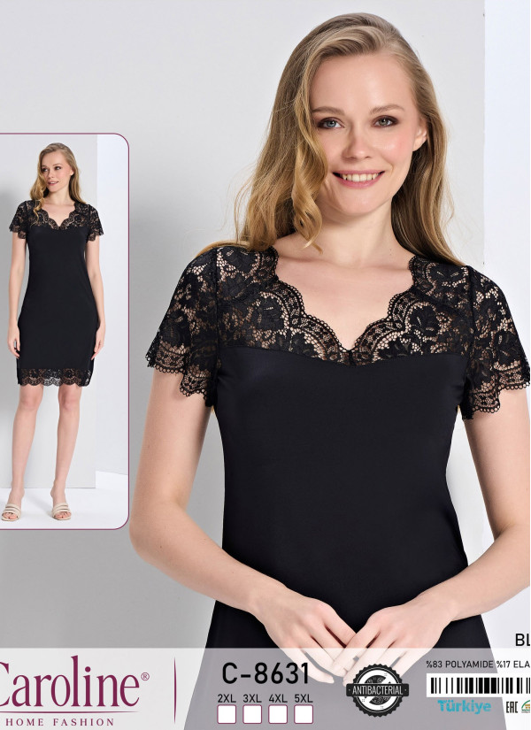 Caroline C-8631 Nightdress (2XL+3XL+4XL+5XL) — Turkish textile wholesale