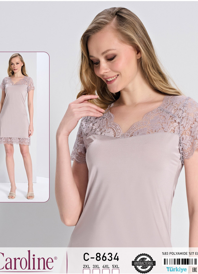 Caroline C-8634 Nightdress (2XL+3XL+4XL+5XL) — factory-direct from Turkey