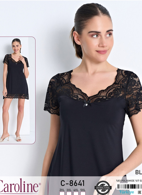 Caroline C-8641 Nightdress (2XL+3XL+4XL+5XL) — Turkish textile wholesale