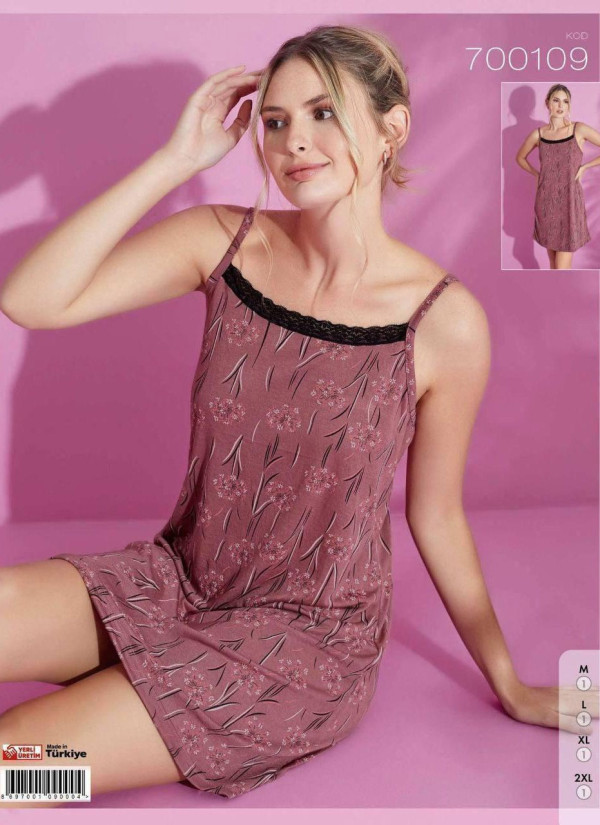 Pijamo 700109 Nightdress (M+L+XL+2XL) — Turkey wholesale collection