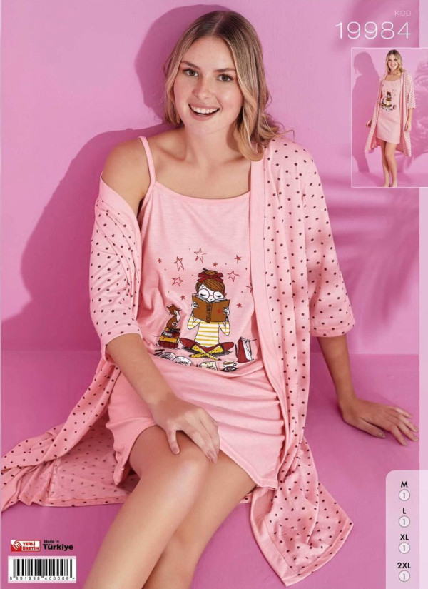 Pijamo 19984 Robe Set (M+L+XL+2XL) — Turkey wholesale collection