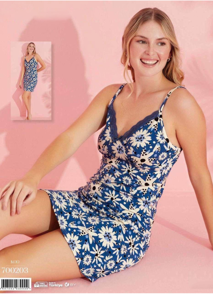 Ночная Сорочка на Бретельках (M+L+XL+2XL) 700203 Pijamo 700203 — прямые поставки из Турции
