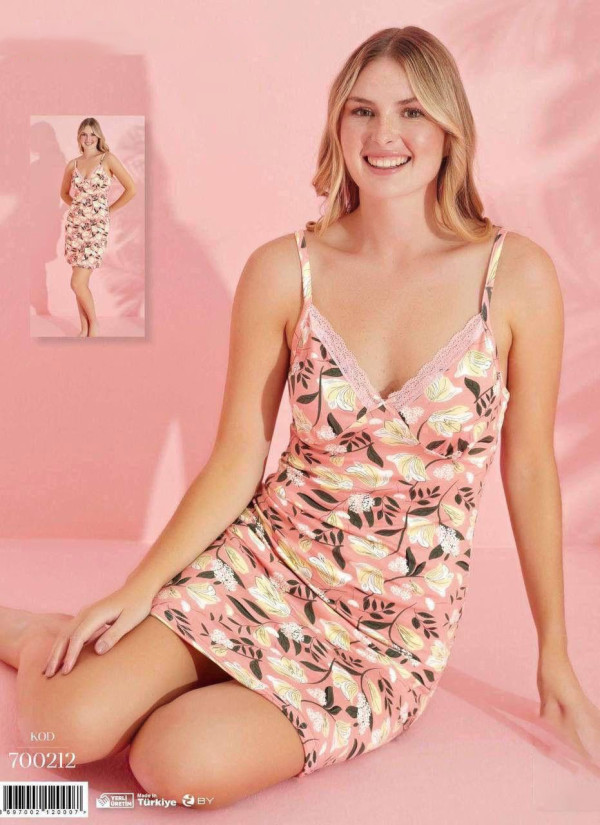 Pijamo 700212 Nightdress (M+L+XL+2XL) — Turkish factory wholesale