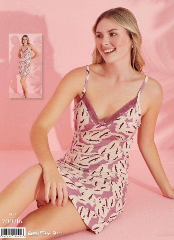 Pijamo 700216 Nightdress (M+L+XL+2XL) — Turkish factory wholesale