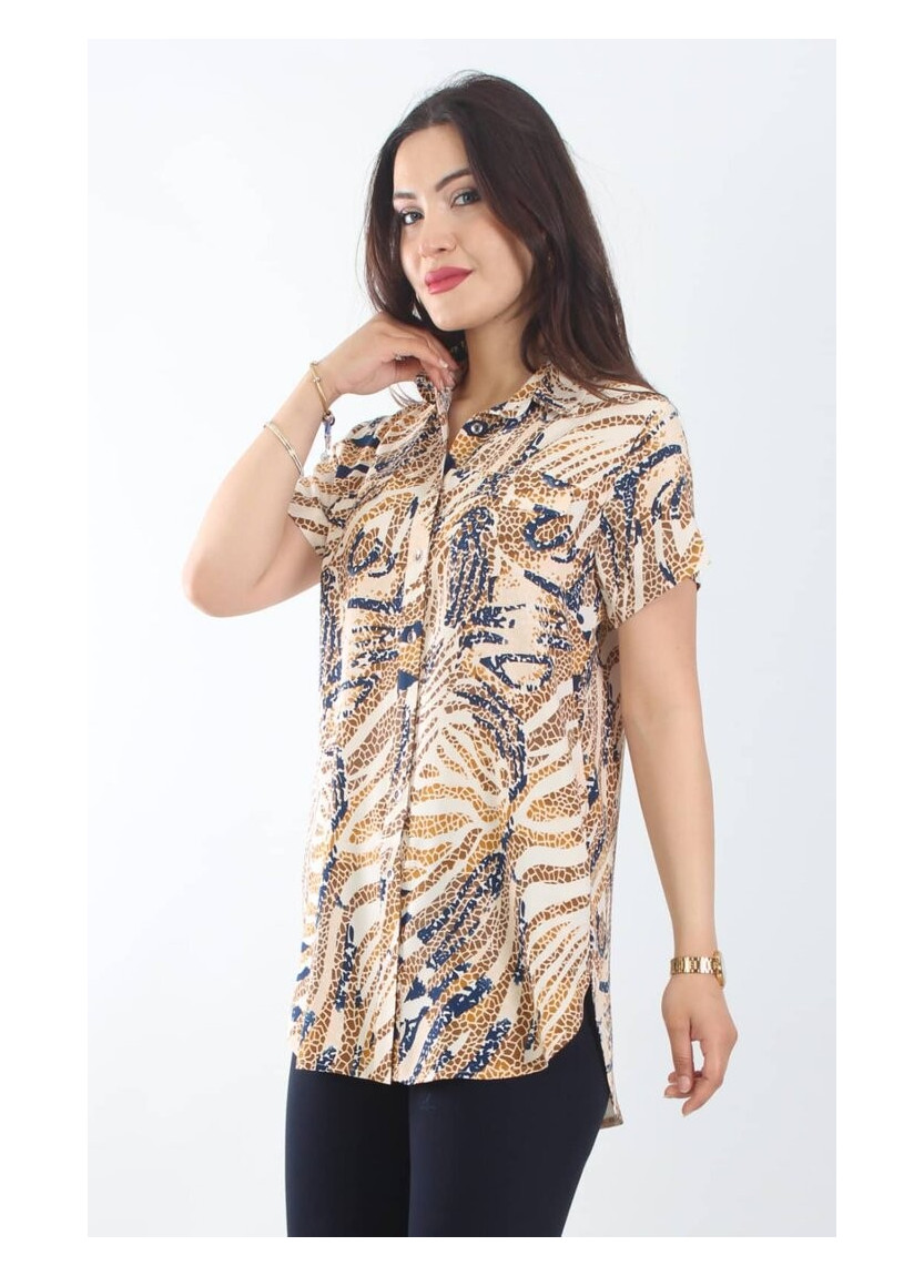 Женская Рубашка (L+XL+2XL+3XL+4XL) JEN JEN 0525 — турецкий текстиль оптом