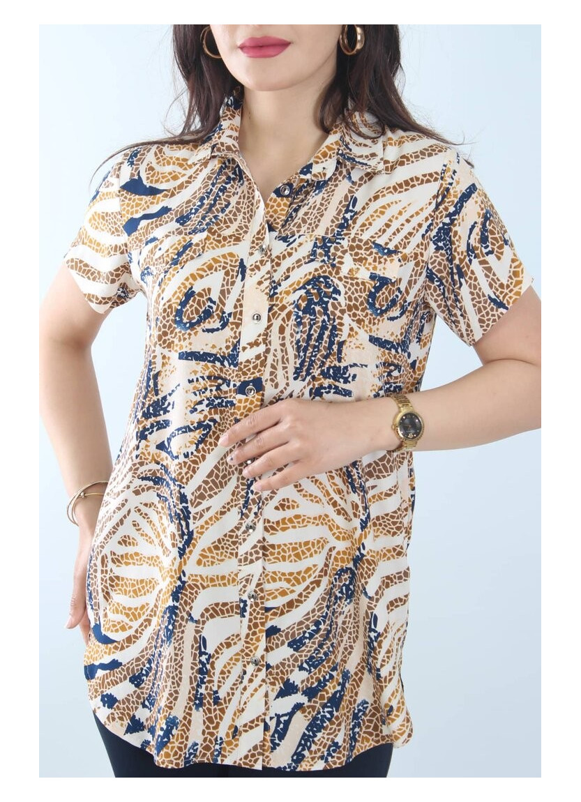 Женская Рубашка (L+XL+2XL+3XL+4XL) JEN JEN 0525 — оптом для магазинов и бутиков