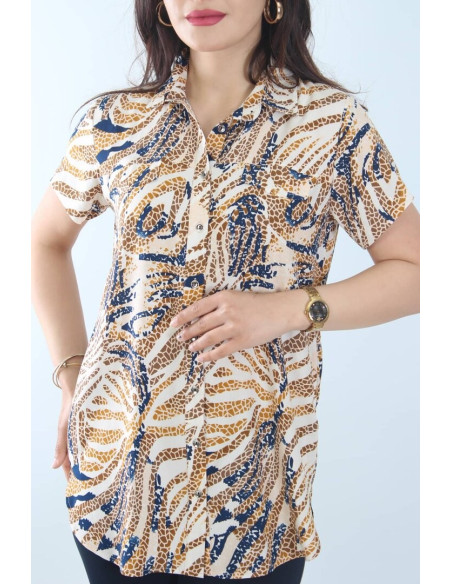 Женская Рубашка (L+XL+2XL+3XL+4XL) JEN JEN 0525 — оптом для магазинов и бутиков