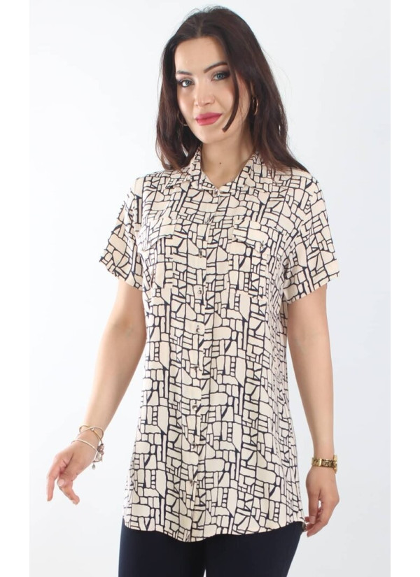 Женская Рубашка (L+XL+2XL+3XL+4XL) JEN JEN 0526 — оптом от турецкой фабрики