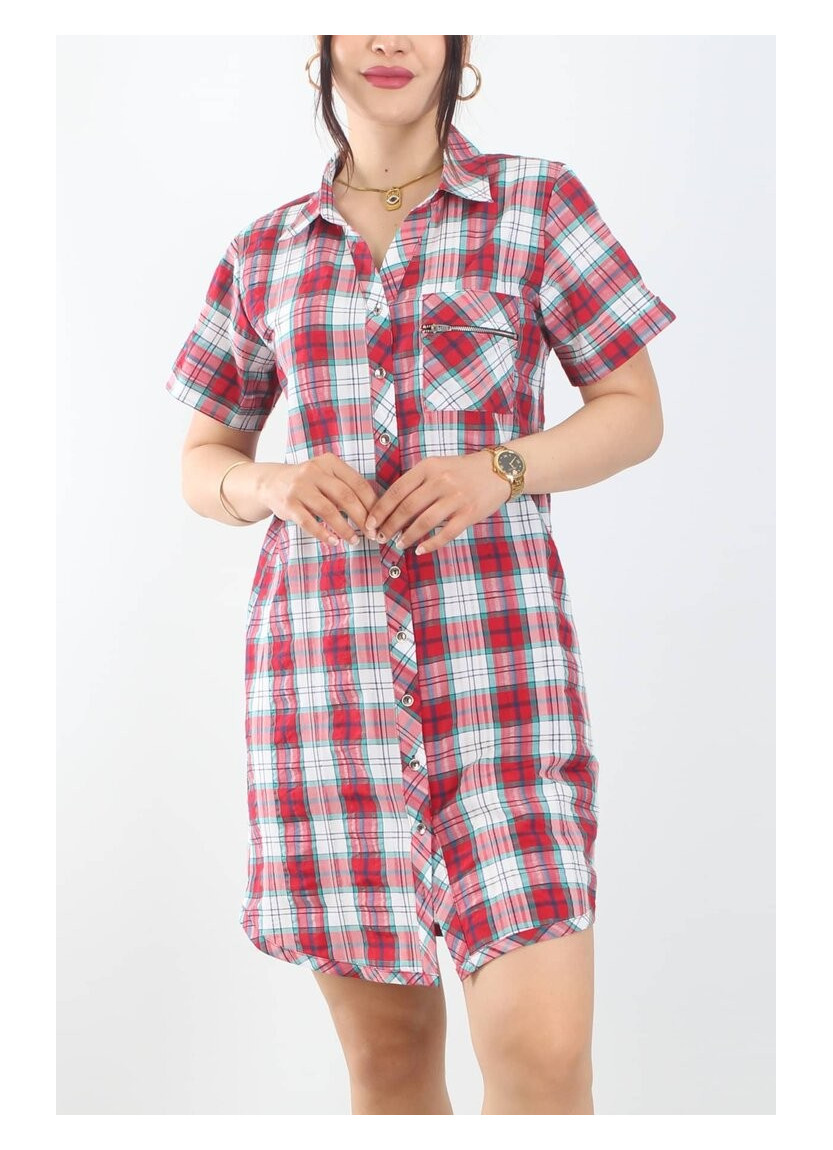 Туника Рубашка Cotton (M+L+XL+2XL+3XL) JEN JEN 05127 Kirmizi — купить оптом из Турции