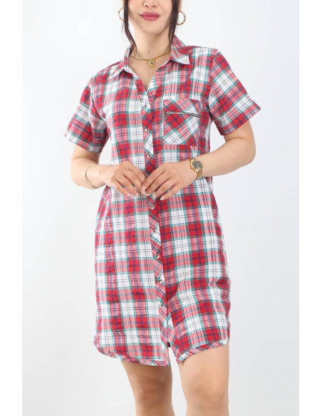 JEN 05127 Kirmizi Cotton Tunic (M+L+XL+2XL+3XL) — wholesale from Turkey