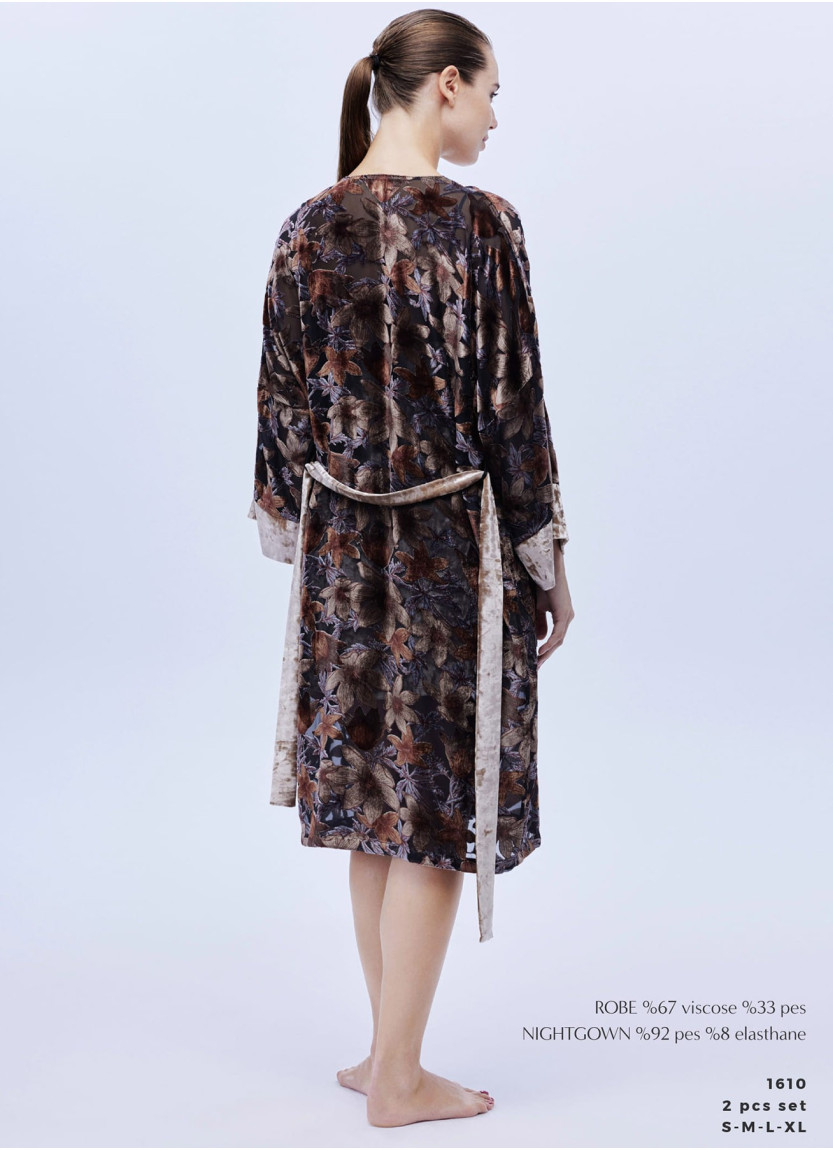 Bonjour Madame 1610 Velour Nightdress — Turkey wholesale collection