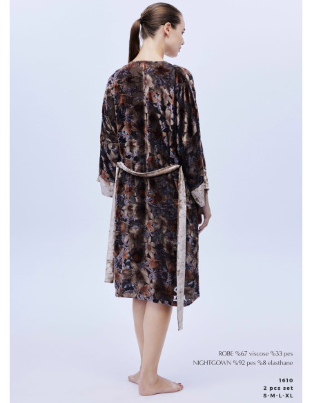 Bonjour Madame 1610 Velour Nightdress — Turkey wholesale collection