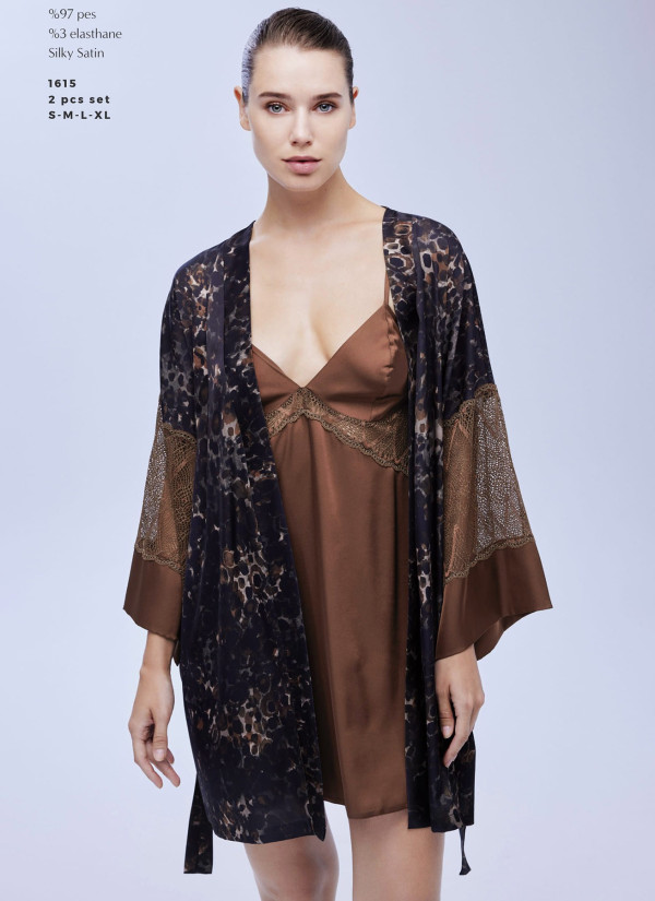 Bonjour Madame 1615 Satin Nightdress — factory-direct from Turkey