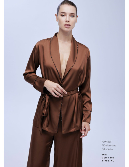 Bonjour Madame 1617 Satin Pants Homewear Set — Turkey wholesale collection