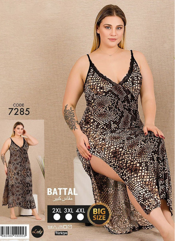 Lady 7285 Nightdress (2XL+3XL+4XL) — wholesale from Turkey