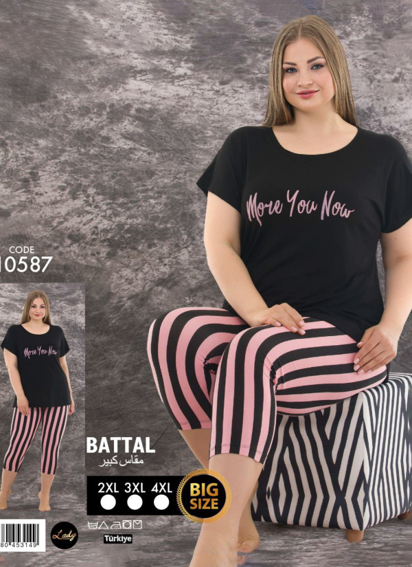 Lady BTL 10587 Capri Homewear Set (2XL+3XL+4XL) — direct Turkish factory supply