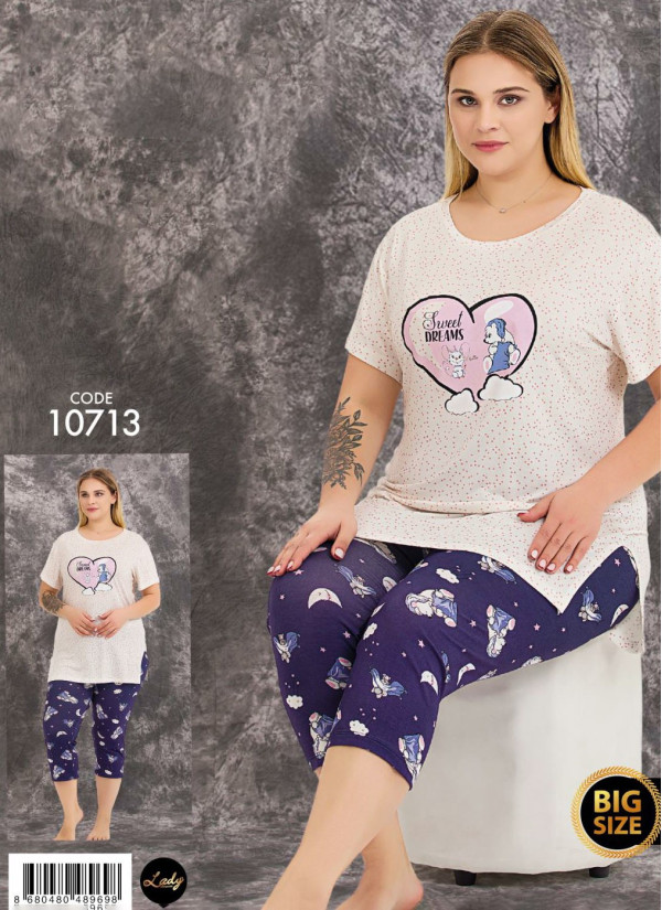 Lady BTL 10713 Capri Homewear Set (2XL+3XL+4XL) — direct Turkish factory supply