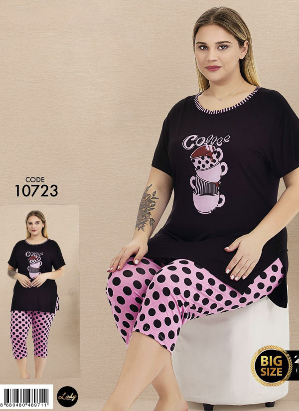 Lady BTL 10723 Capri Homewear Set (2XL+3XL+4XL) — wholesale from Turkey