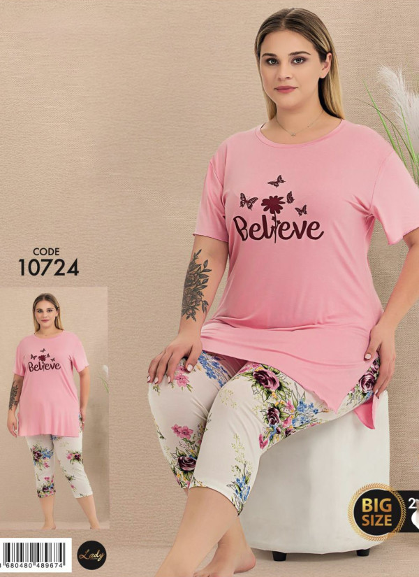 Lady BTL 10724 Capri Homewear Set (2XL+3XL+4XL) — Turkish textile wholesale