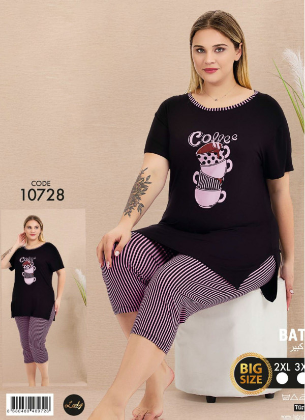 Lady BTL 10728 Capri Homewear Set (2XL+3XL+4XL) — direct Turkish factory supply