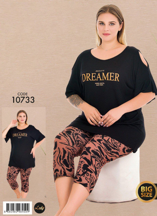 Lady BTL 10733 Capri Homewear Set (2XL+3XL+4XL) — direct Turkish factory supply