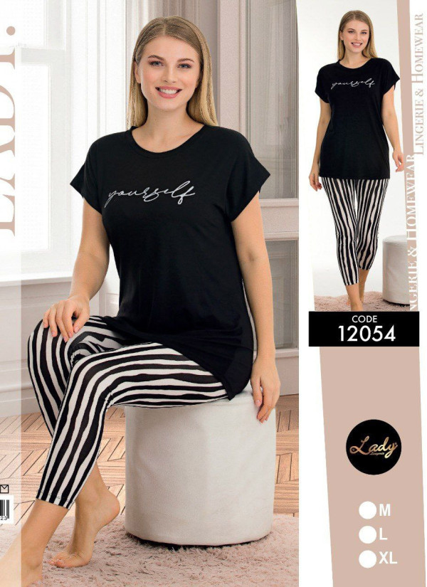 Lady 12054 Capri Homewear Set (M+L+XL) — Turkish textile wholesale
