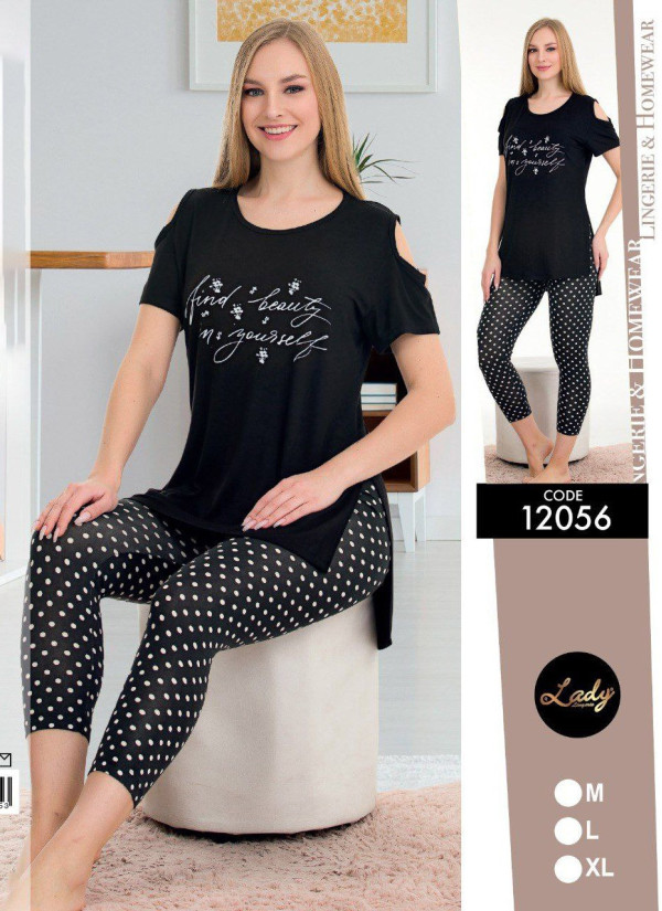 Lady 12056 Capri Homewear Set (M+L+XL) — direct Turkish factory supply