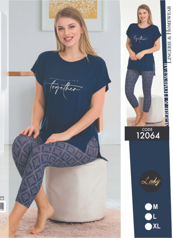 Lady 12064 Capri Homewear Set (M+L+XL) — wholesale from Turkey
