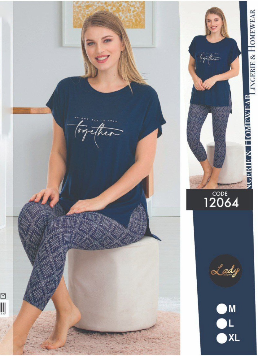 Lady 12064 Capri Homewear Set (M+L+XL) — wholesale from Turkey