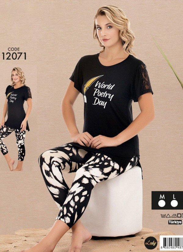 Lady 12071 Capri Homewear Set (M+L+XL) — direct Turkish factory supply