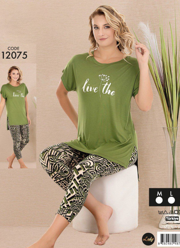 Lady 12075 Capri Homewear Set (M+L+XL) — factory-direct from Turkey
