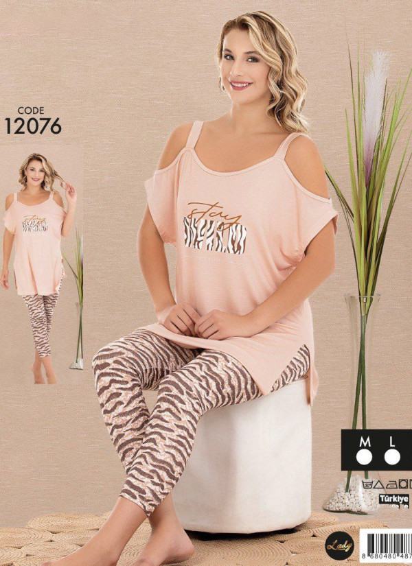Lady 12076 Capri Homewear Set (M+L+XL) — Turkish textile wholesale