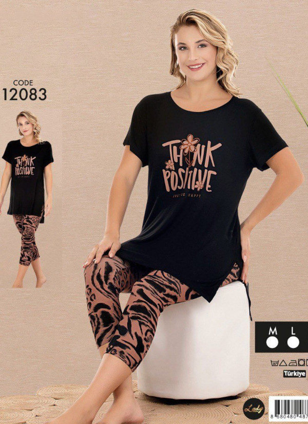 Lady 12083 Capri Homewear Set (M+L+XL) — Turkish textile wholesale