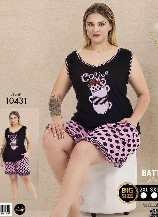 Lady BTL 10431 Shorts Homewear Set (2XL+3XL+4XL) — wholesale from Turkey