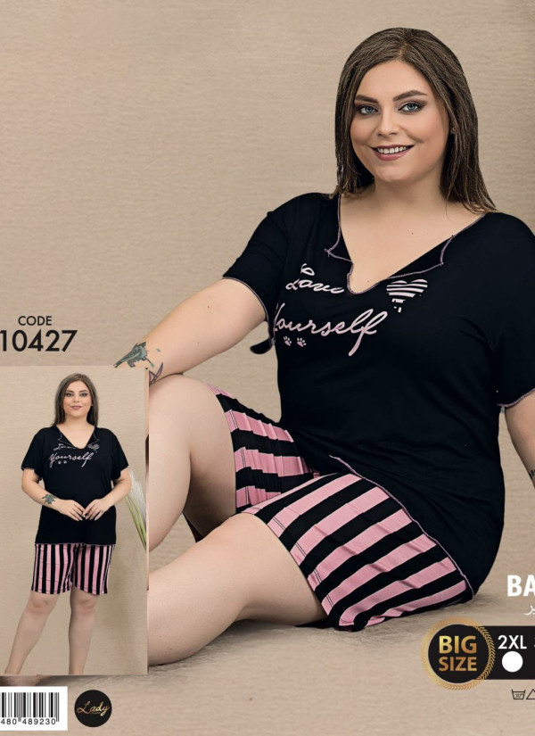 Lady BTL 10427 Shorts Homewear Set (2XL+3XL+4XL) — direct Turkish factory supply