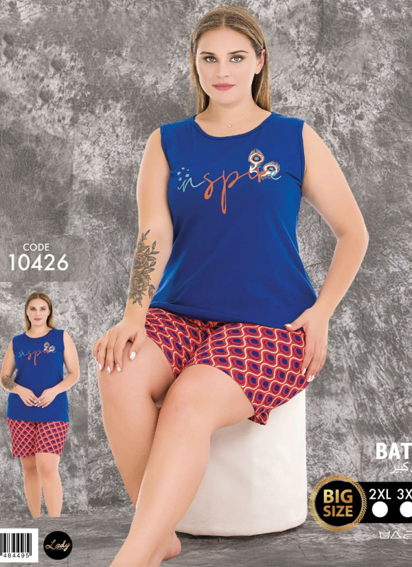 Lady BTL 10426 Shorts Homewear Set (2XL+3XL+4XL) — wholesale from Turkey