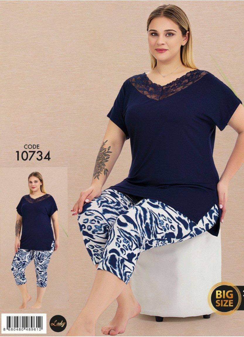 Lady BTL 10734 Capri Homewear Set (2XL+3XL+4XL) — direct Turkish factory supply
