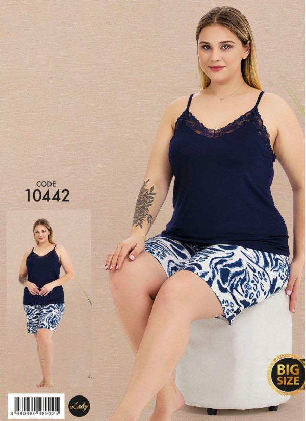 Lady BTL 10442 Shorts Homewear Set (2XL+3XL+4XL) — direct Turkish factory supply