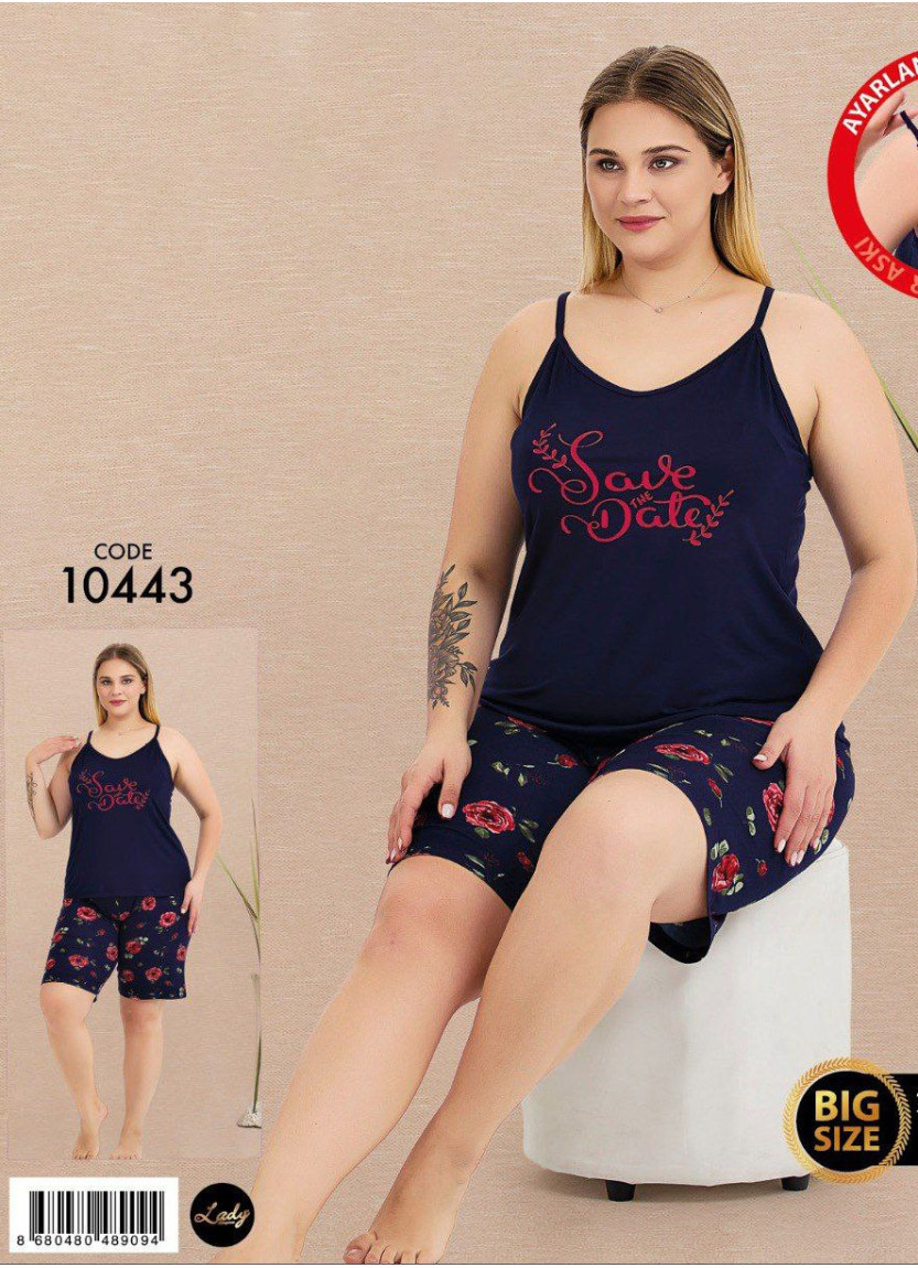 Lady BTL 10443 Shorts Homewear Set (2XL+3XL+4XL) — Turkish factory wholesale
