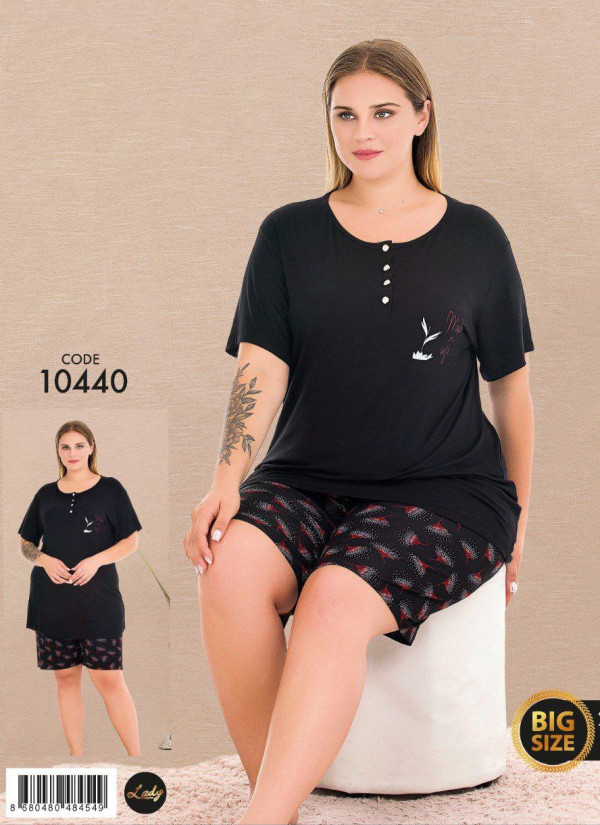 Lady BTL 10440 Shorts Homewear Set (2XL+3XL+4XL) — factory-direct from Turkey