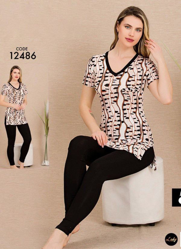 Lady Ksa 12486 Pants Homewear Set (M+L+XL) — wholesale from Turkey