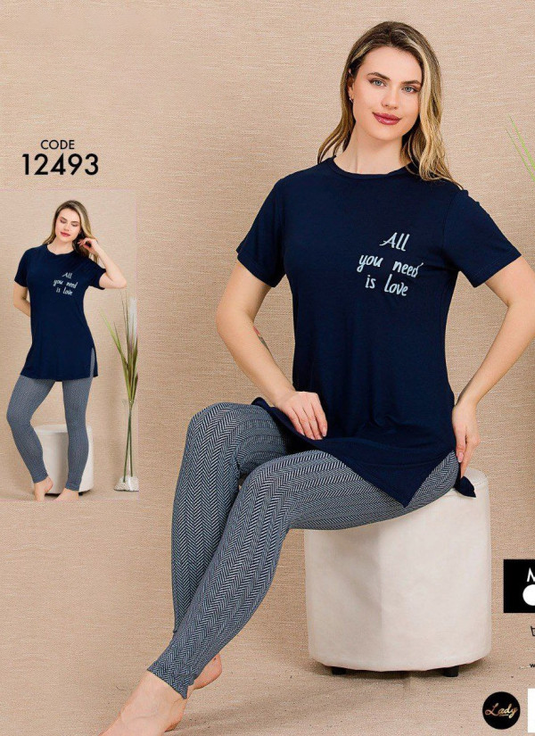Lady Ksa 12493 Pants Homewear Set (M+L+XL) — Turkish textile wholesale