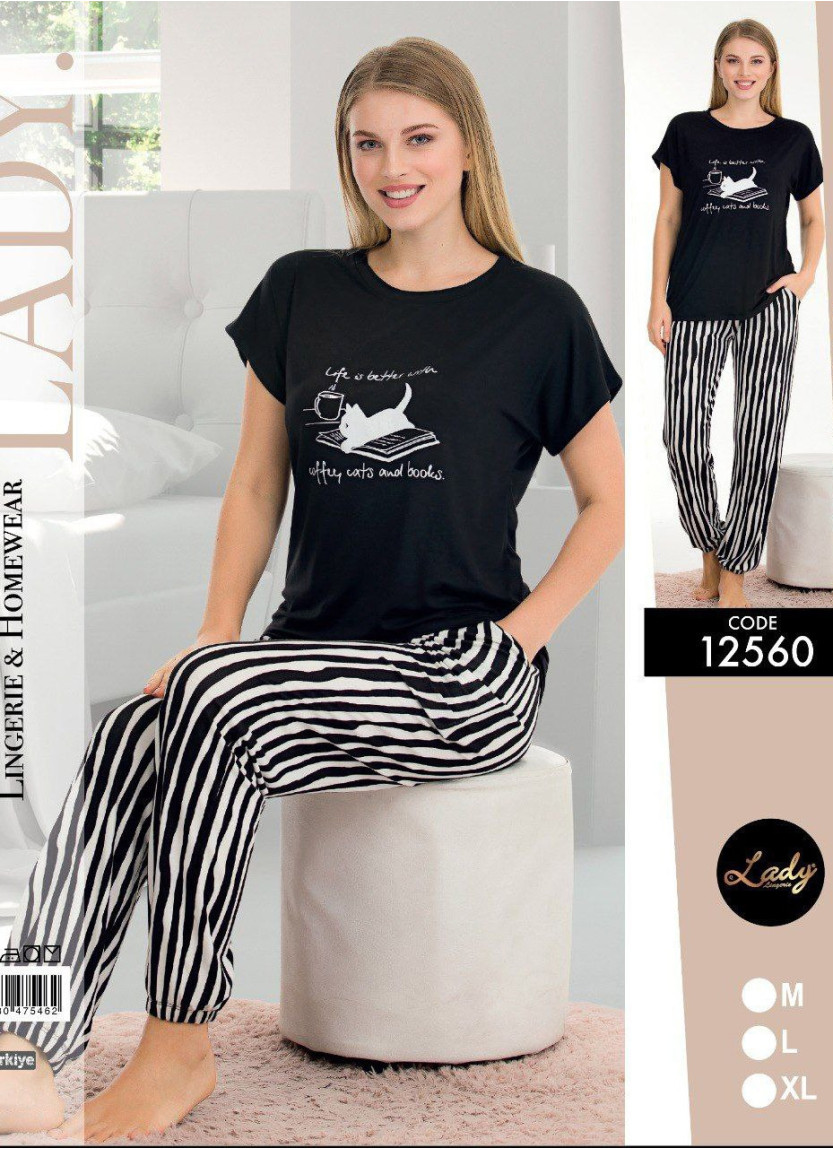 Lady Ksa 12560 Pants Homewear Set (M+L+XL) — wholesale from Turkey