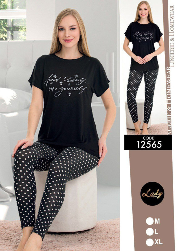 Lady Ksa 12565 Pants Homewear Set (M+L+XL) — factory-direct from Turkey